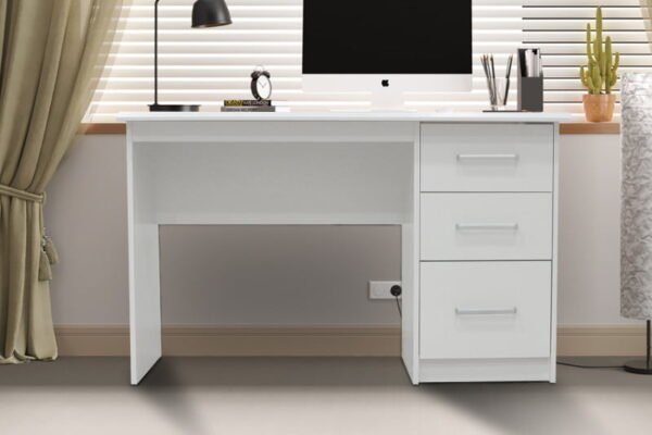 Bureau 'Mateo' 3 tiroirs Blanc