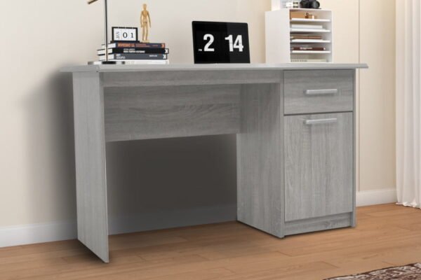 Bureau 'Milou' 1 tiroir 1 porte Chêne gris